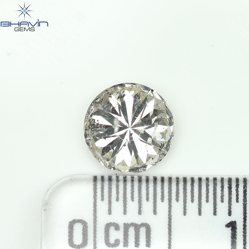 0.90 CT Round Shape Natural Diamond White Color I2 Clarity (6.07 MM)