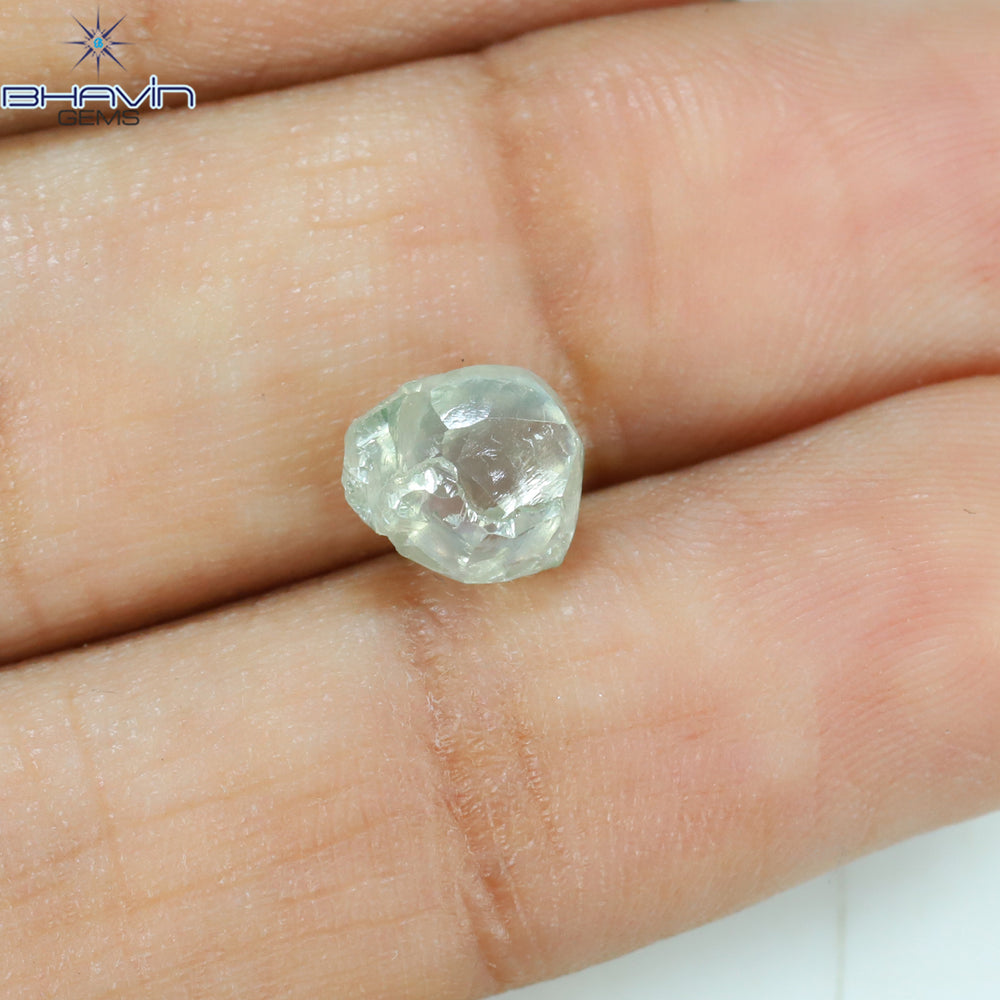 2.07 CT Rough Shape Natural Diamond Green Color I1 Clarity (7.10 MM)
