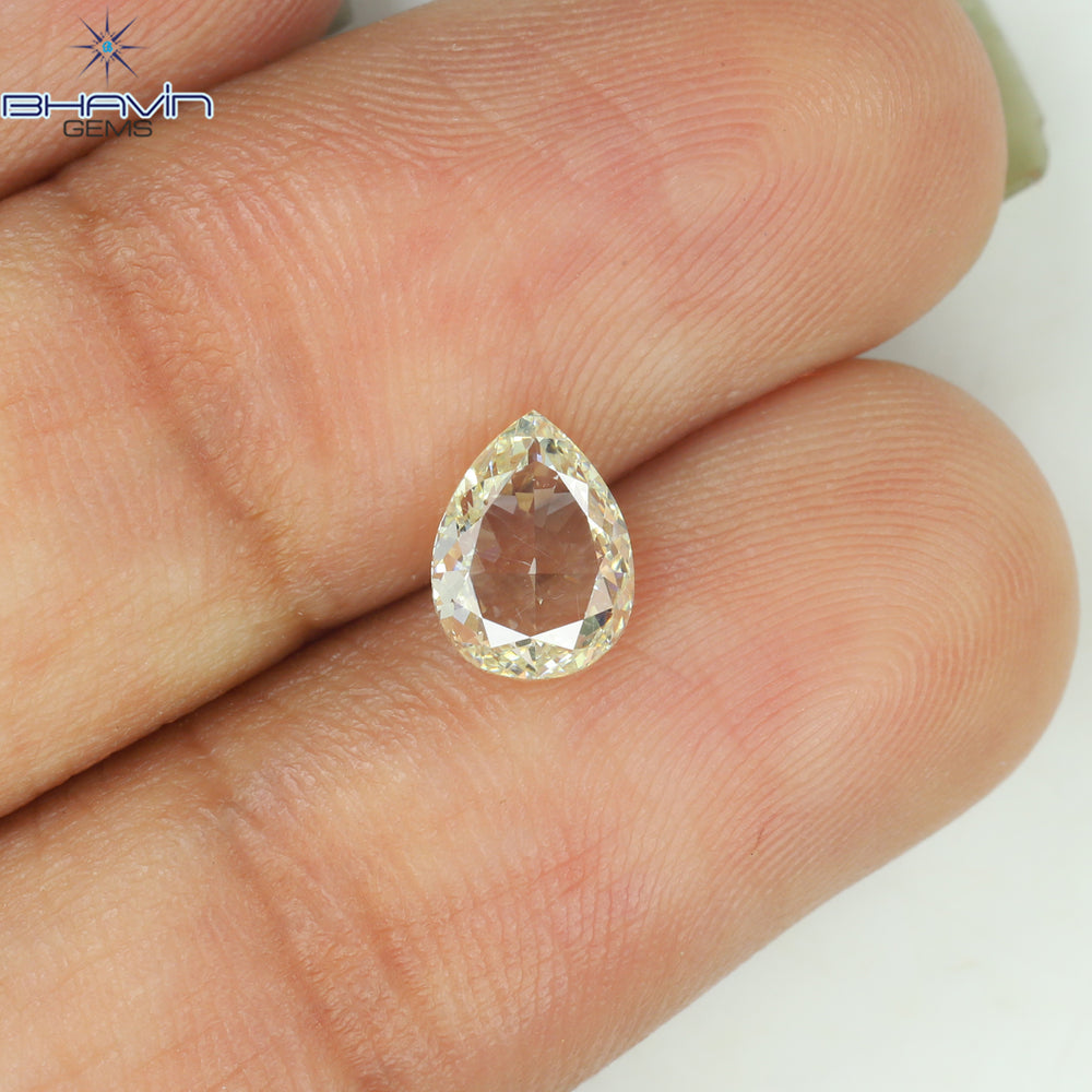 0.83 CT Pear Shape Natural Diamond Yellow Color VS2 Clarity (6.93 MM)