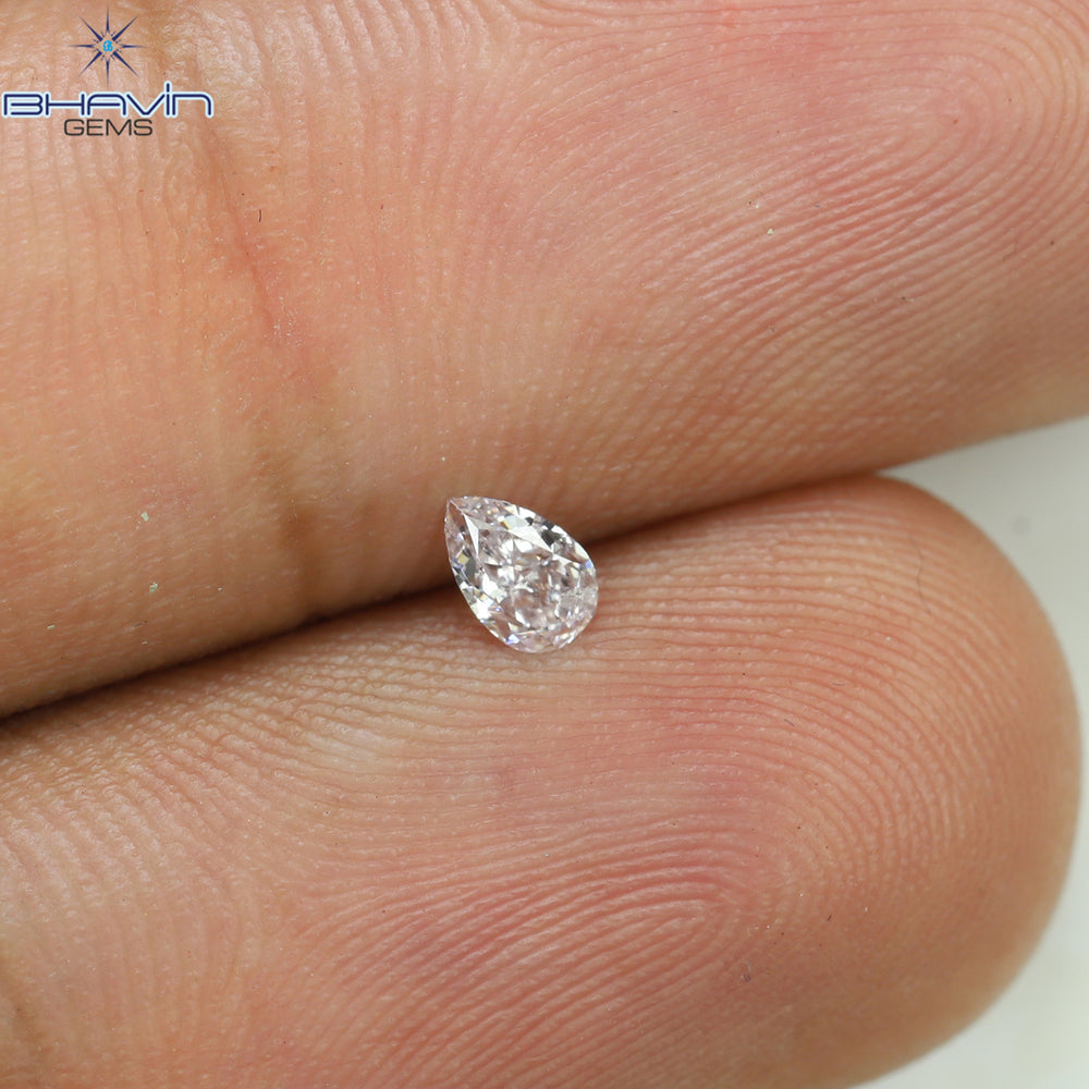 0.17 CT Pear Shape Natural Diamond Pink Color SI1 Clarity (4.40 MM)