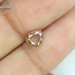1.07 CT Heart Shape Natural Diamond Peach Color I3 Clarity (6.18 MM)