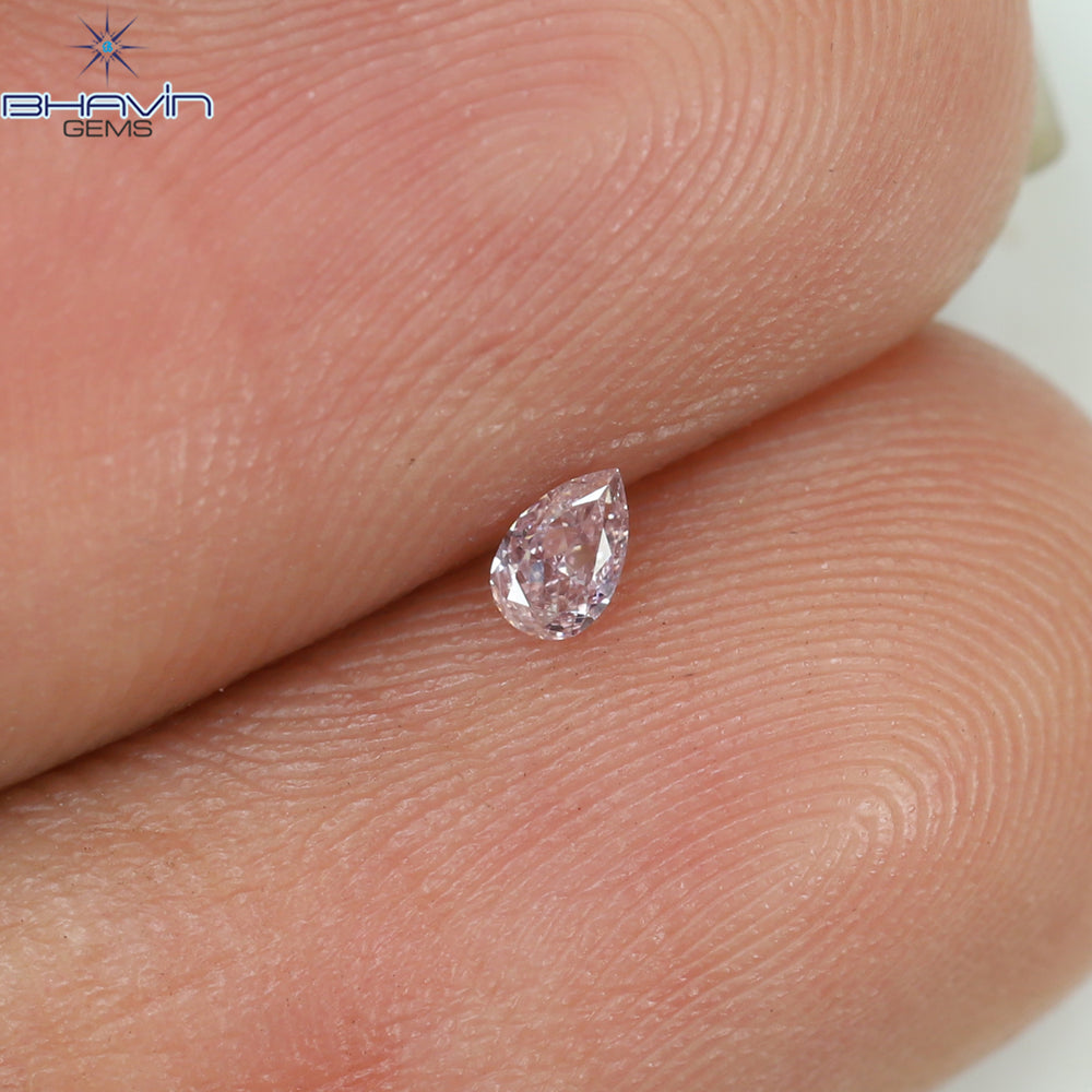 0.05 CT Pear Shape Natural Diamond Pink Color VS2 Clarity (3.02 MM)