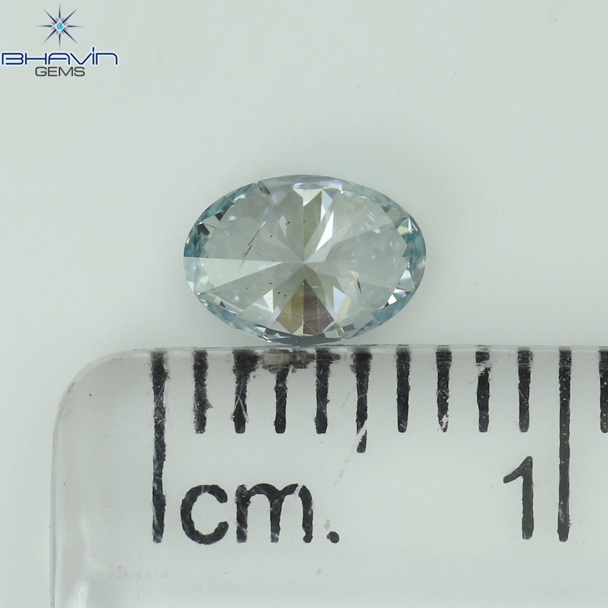 0.50 CT Natural Oval Diamond Enhanced Blue Color Clarity SI2 (6.00 MM)