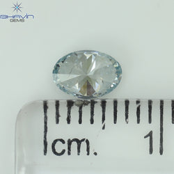 0.50 CT Oval Shape Natural Diamond Blue Color SI2 Clarity (6.00 MM)