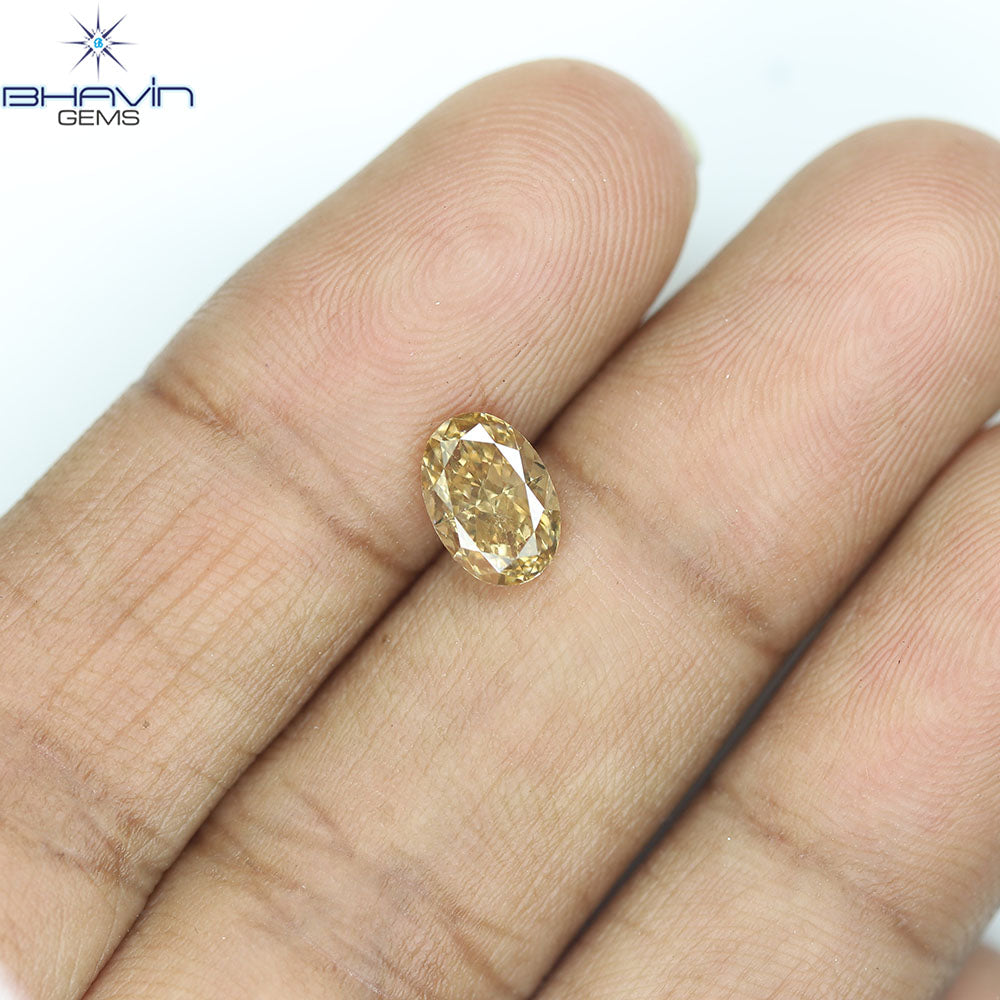1.21 CT Oval Diamond Natural Brown Color VS1 Clarity (7.57 MM)