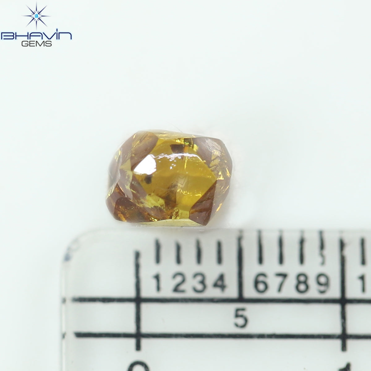 0.33 CT Rough Shape Natural Diamond Orange Color VS1 Clarity (3.96 MM)