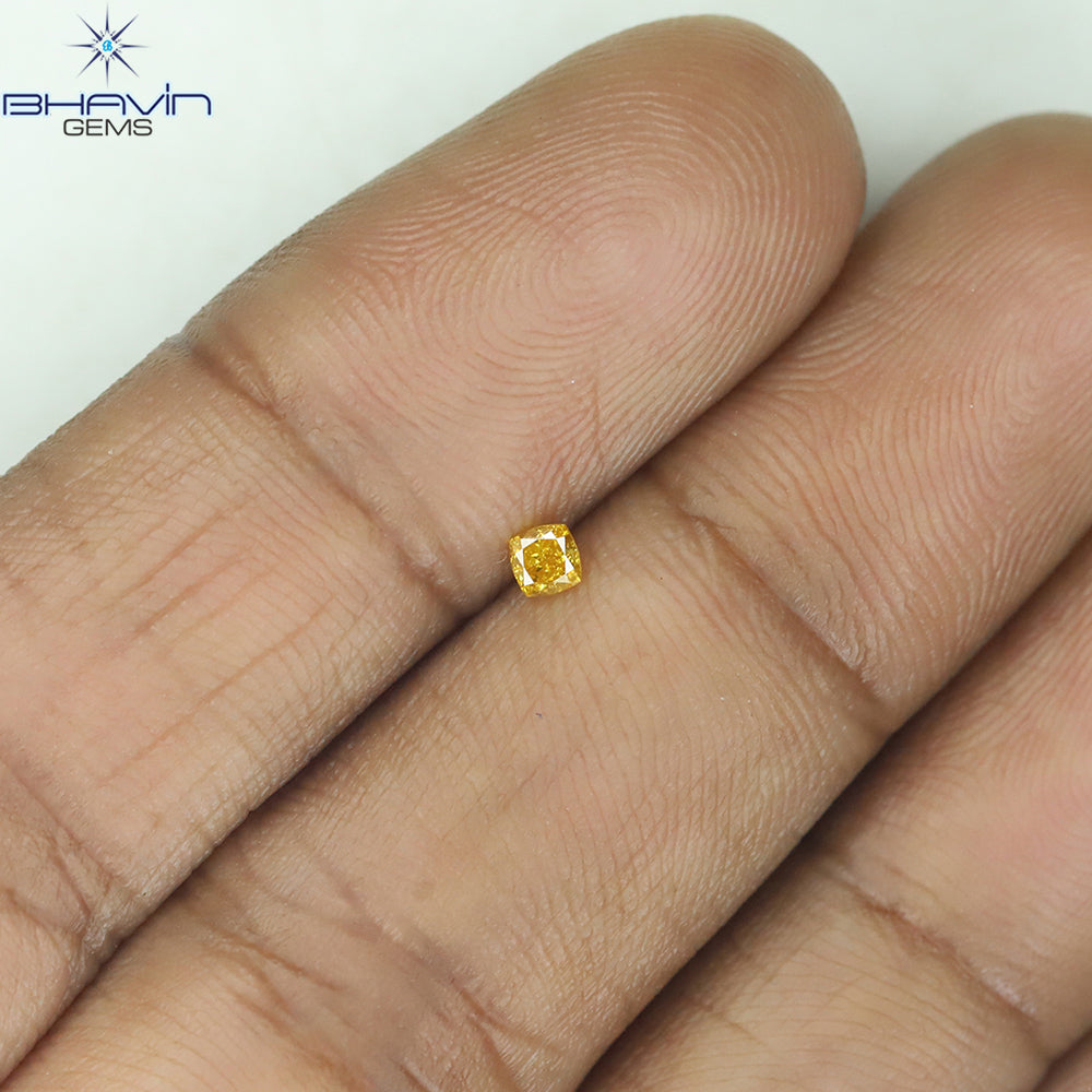 0.08 CT Cushion Shape Natural Loose Diamond Yellow Color VS1 Clarity (2.40 MM)