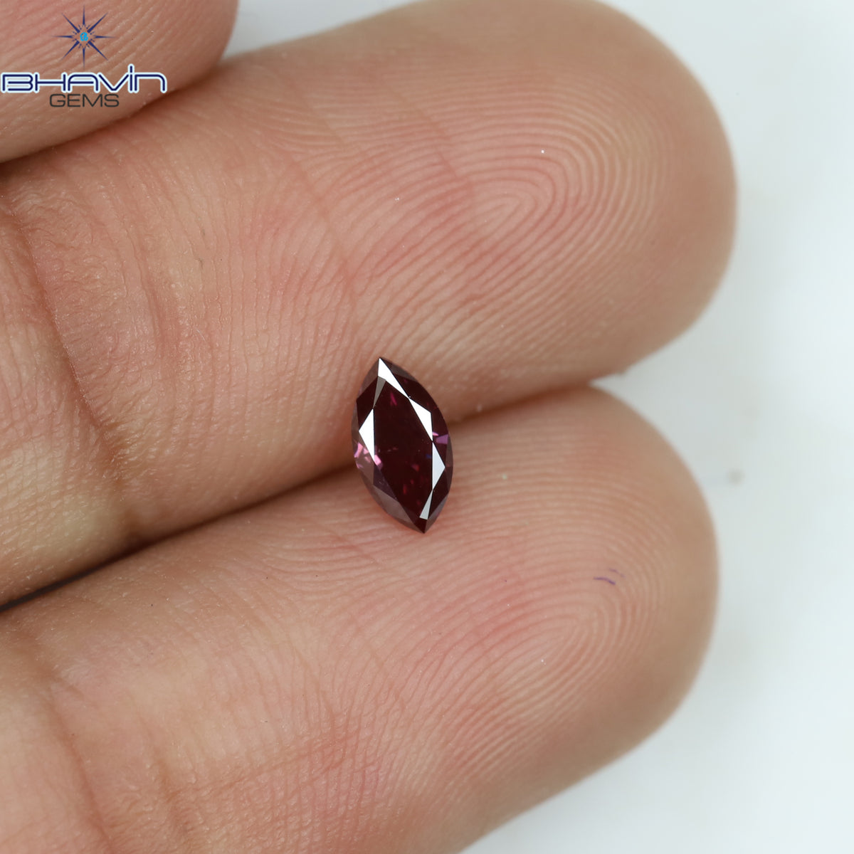 0.22 CT マーキスシェイプ 天然ダイヤモンド ピンクカラー VS2 クラリティ (5.71 MM)