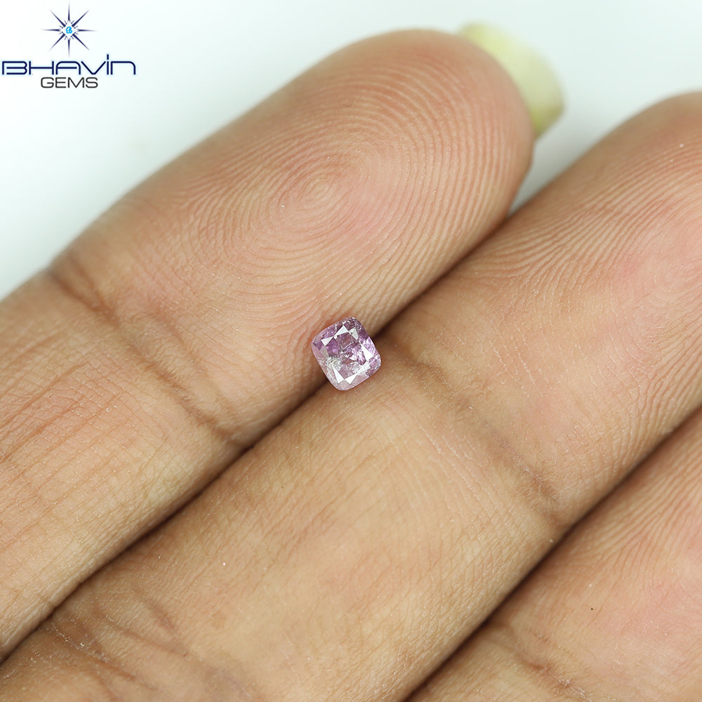 0.18 CT Cushion Diamond Natural Pink Color I3 Clarity (3.21 MM)