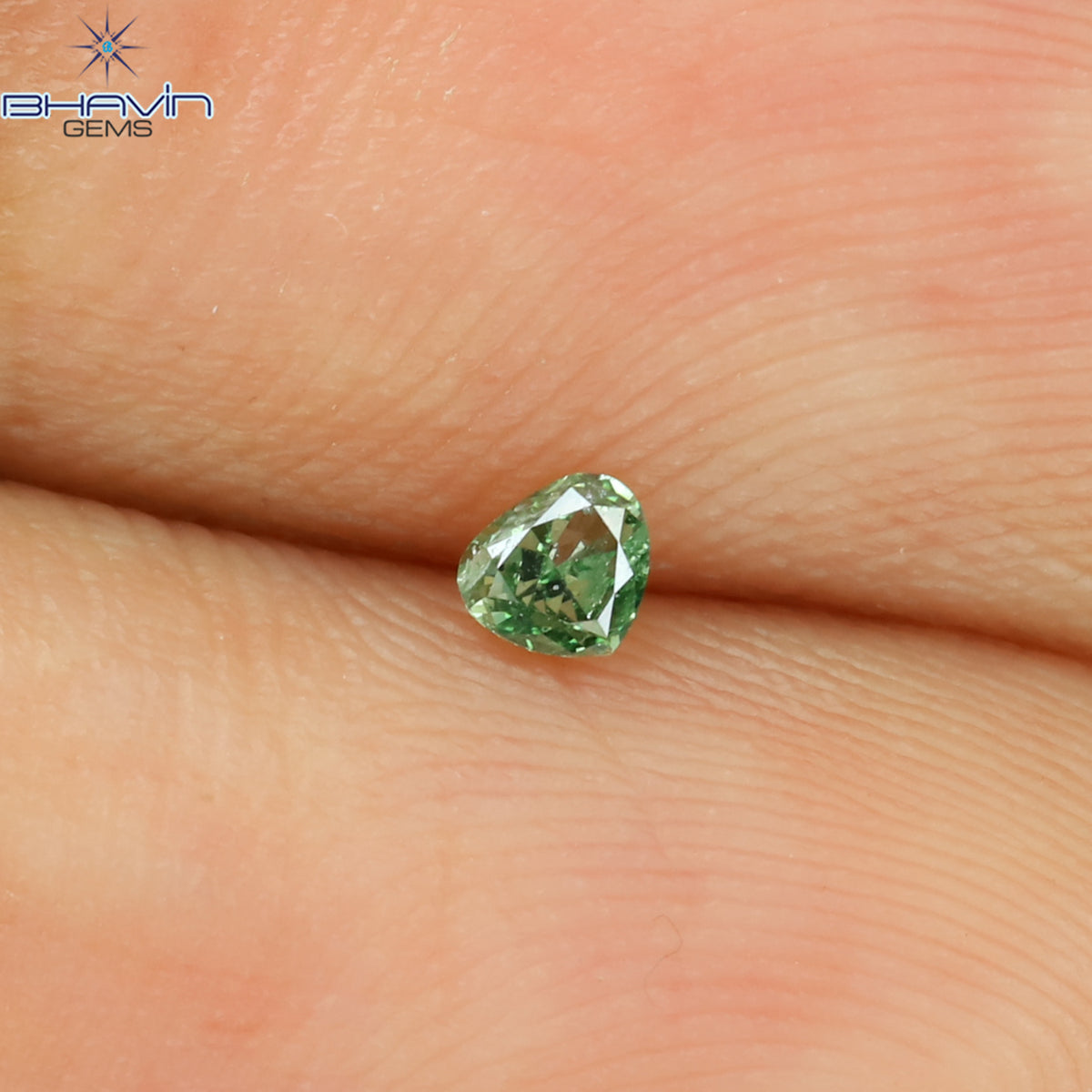 0.06 CT Natural Heart Diamond Enhanced Vivid Green Color Clarity SI1 (2.46 MM)