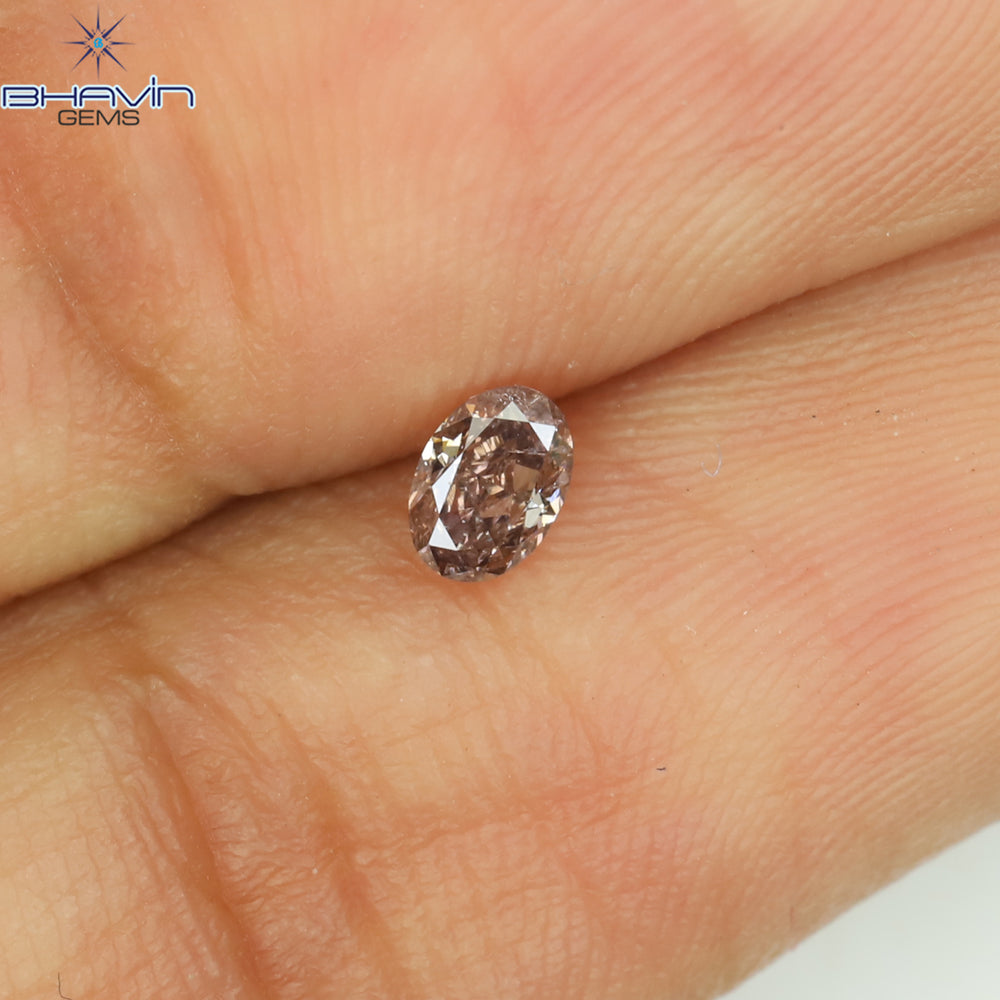 0.15 CT Oval Shape Natural Diamond Pink Color SI1 Clarity (3.84 MM)