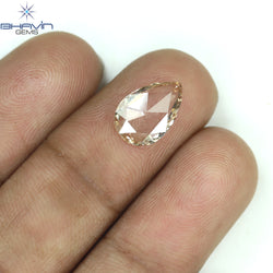 1.29 CT Pear Shape Natural Diamond Orange Brown Color SI1 Clarity (10.85 MM)