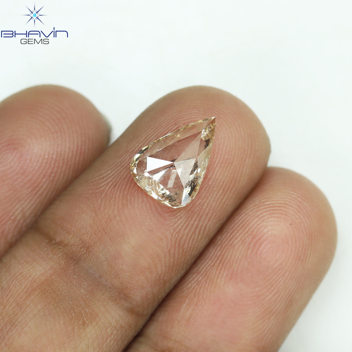 1.28 CT ペアシェイプ 天然ダイヤモンド オレンジブラウンカラー I2 クラリティ (9.91 MM)