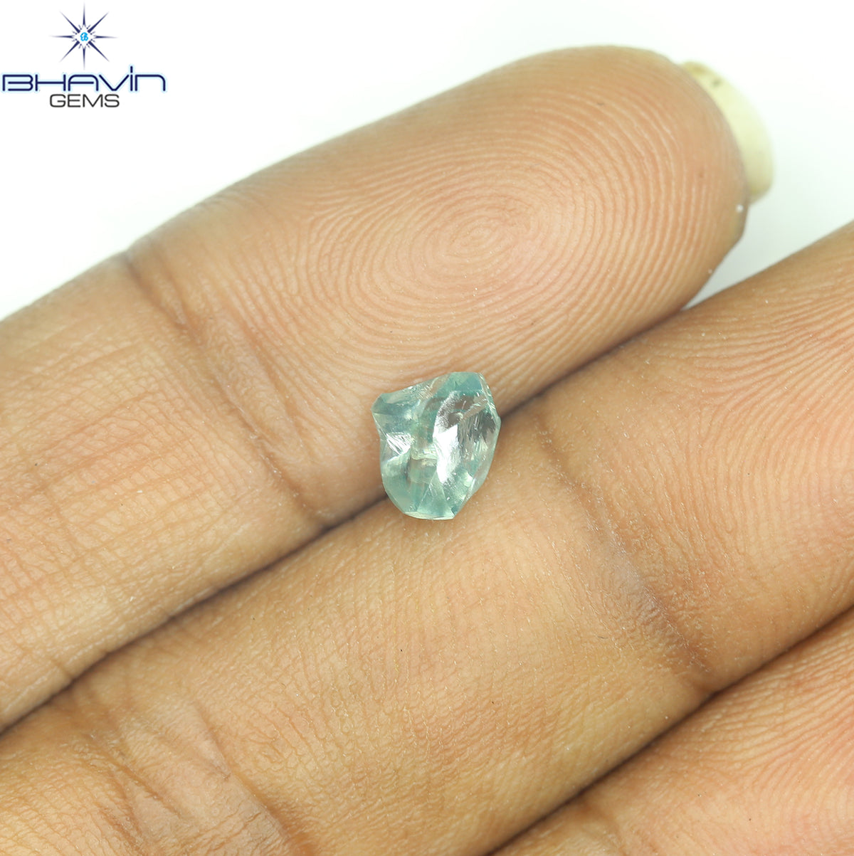 0.96 CT Natural Rough Diamond Enhanced Blue Color Clarity VS (6.24 MM)