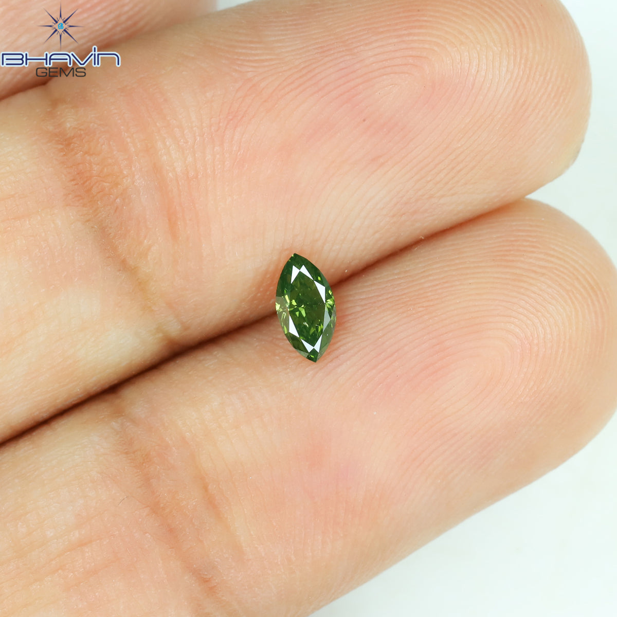 0.19 CT マーキスシェイプ 天然ダイヤモンド グリーンカラー VS1 クラリティ (5.04 MM)