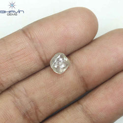1.26 CT Rough Shape Natural Diamond Brown Color SI1 Clarity (6.19 MM)