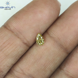 0.28 CT Pear Shape Natural Diamond Green (Chameleon) Color SI2 Clarity (5.23 MM)