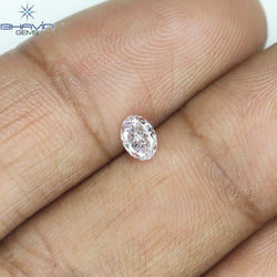 GIA Certified 0.26 CT Oval Shape Natural Diamond Purplish Pink Color SI2 Clarity (4.52 MM)