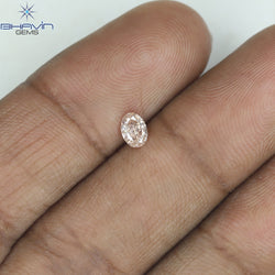 0.23 CT Oval Shape Natural Diamond Pink Color SI2 Clarity (4.56 MM)