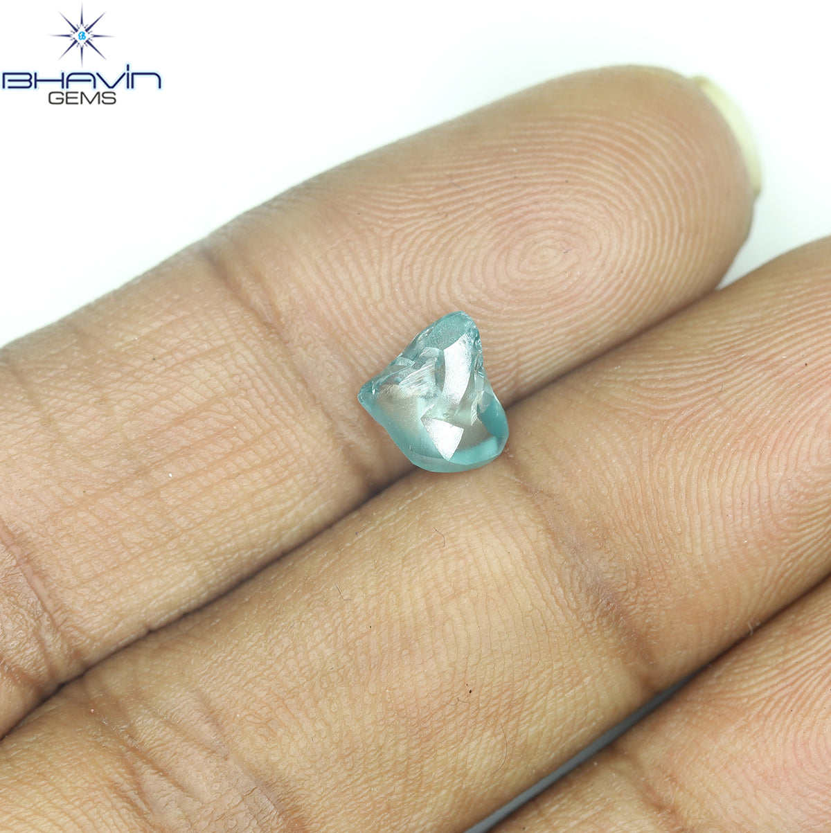 1.00 CT Natural Rough Diamond Enhanced Blue Color Clarity VS (7.13 MM)
