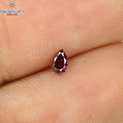 0.09 CT Pear Shape Natural Diamond Pink Color SI1 Clarity (3.52 MM)