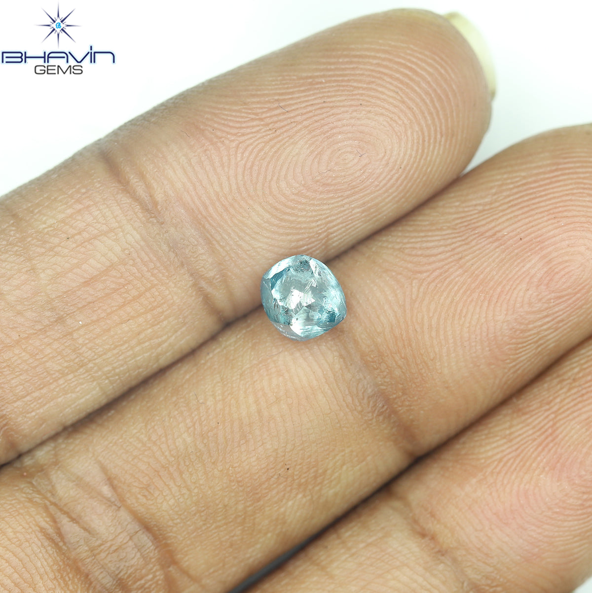 1.09 CT Natural Rough Diamond Enhanced Blue Color Clarity SI (5.55 MM)