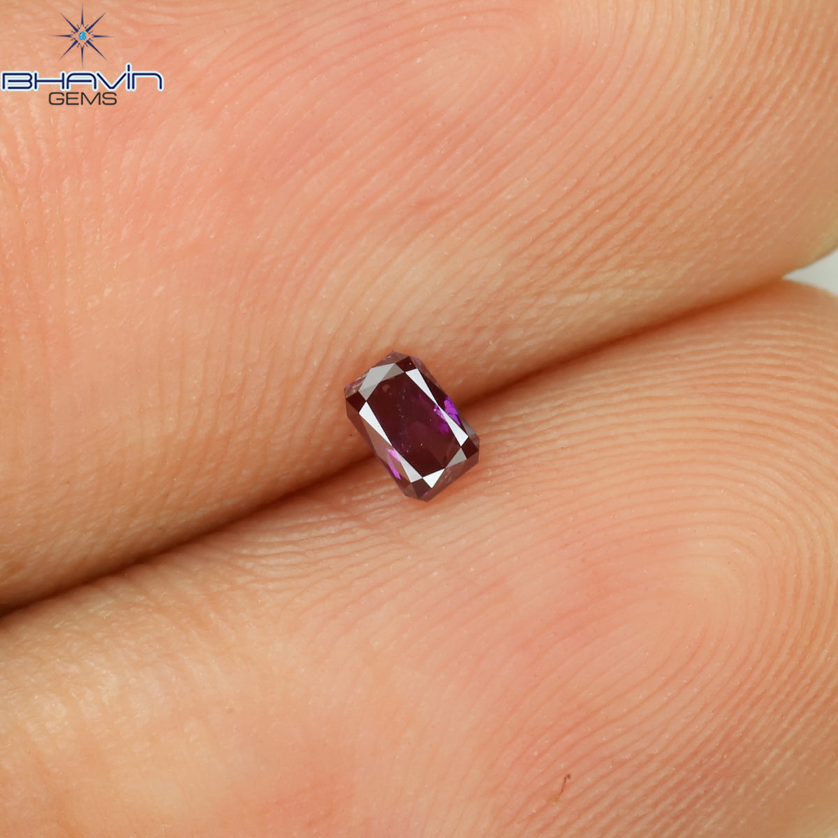 0.08 CT Natural Radiant Diamond Enhanced Pink Color Clarity SI1 (2.97 MM)