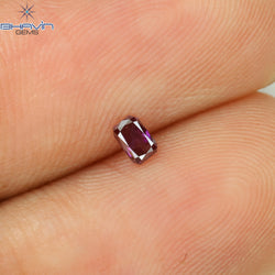 0.08 CT Radiant Diamond Pink Color Natural Diamond Clarity SI1 (2.97 MM)