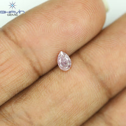 0.24 CT Pear Diamond Natural Pink Color I3 Clarity (4.63 MM)