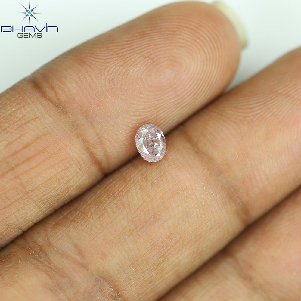 0.33 CT Oval Diamond Natural Pink Color I3 Clarity (4.38 MM)
