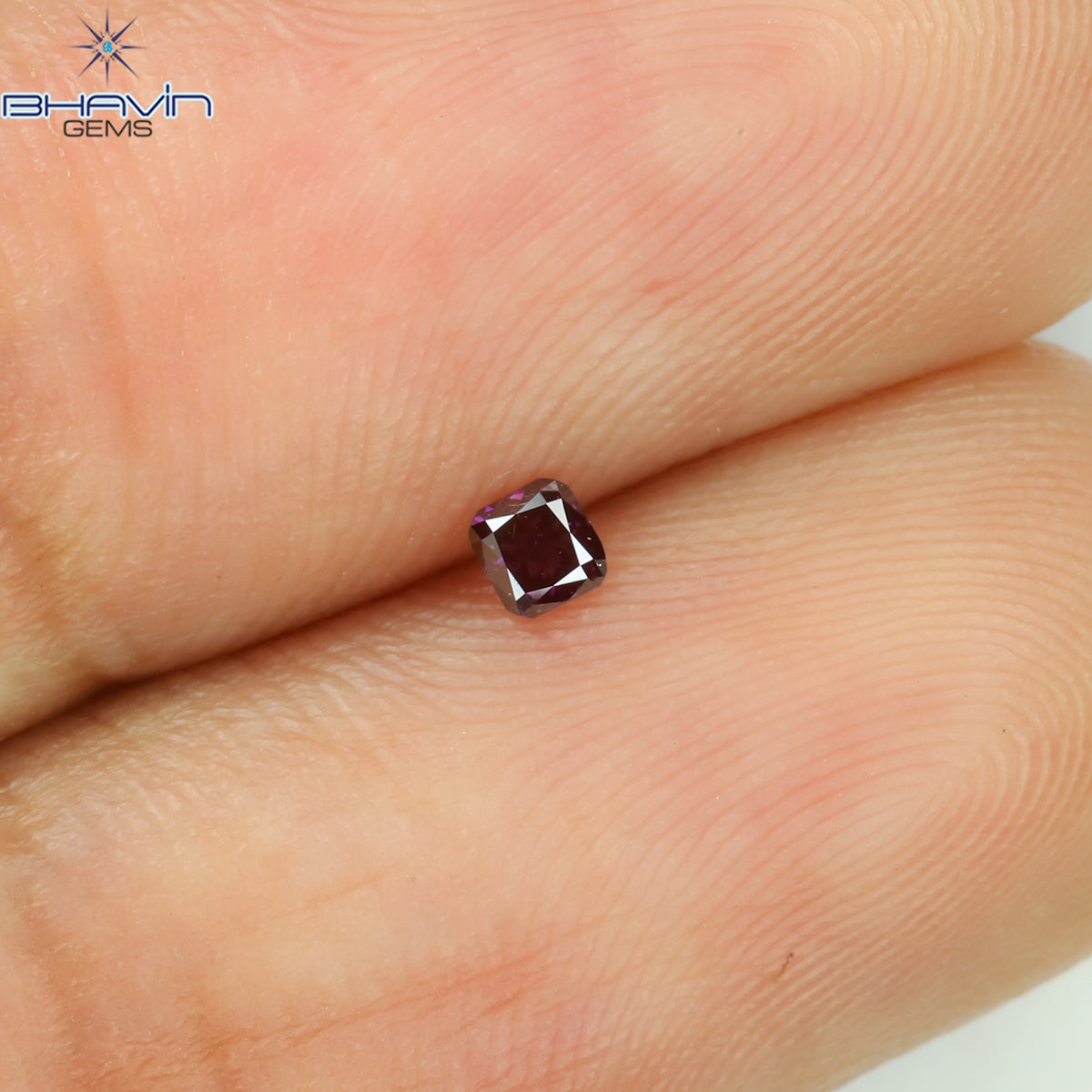 0.06 CT Natural Cushion Diamond Enhanced Pink Color Clarity VS2 (2.25 MM)