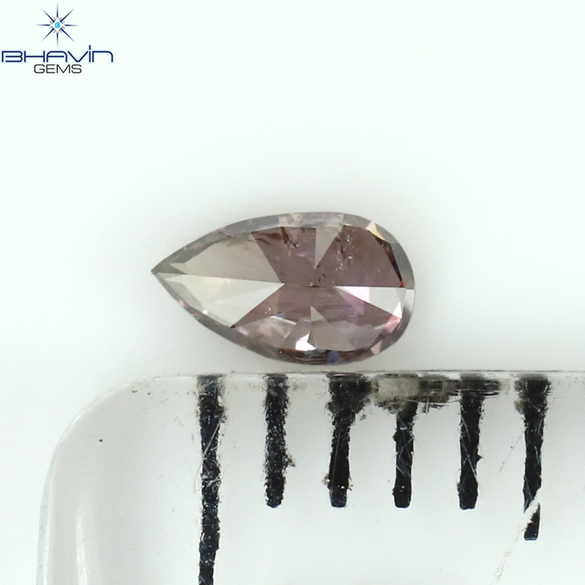 0.12 CT ペアシェイプ 天然ダイヤモンド ピンクカラー I1 クラリティ (4.13 MM)
