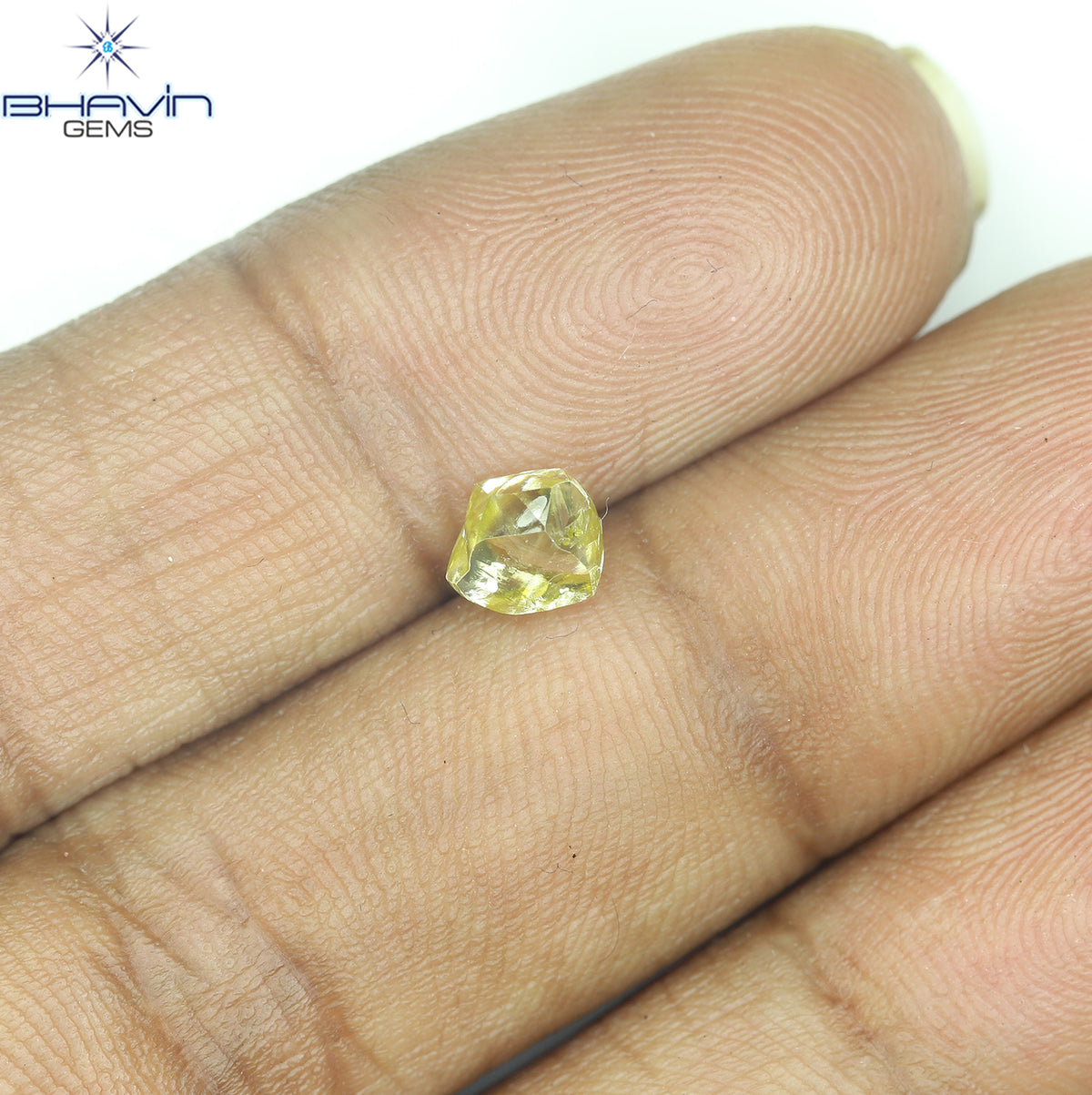 0.91 CT Natural Rough Diamond Enhanced Yellow Color Clarity VS (5.57 MM)