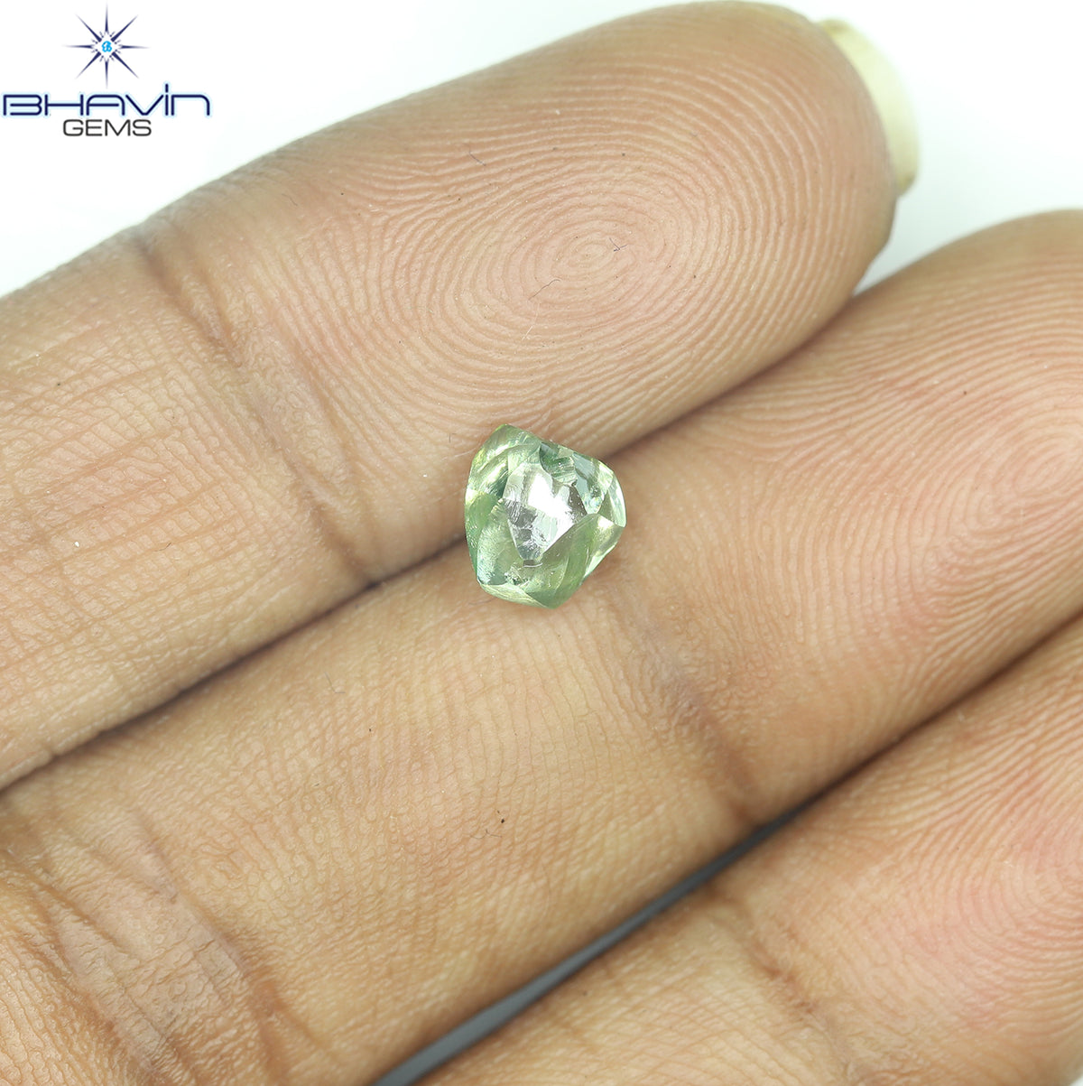 1.21 CT Natural Rough Diamond Enhanced Green Color Clarity VS (6.32 MM)