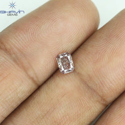GIA Certified 0.27 CT Radiant Diamond Pink Brown Color Natural Loose Diamond SI2 Clarity (4.41 MM)