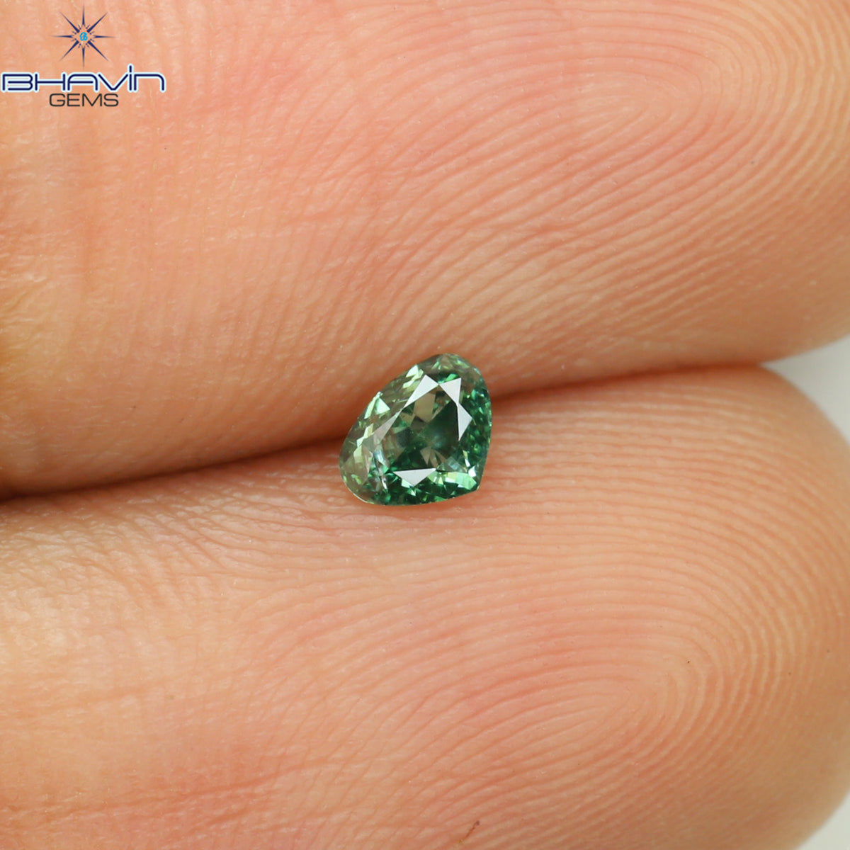 0.12 CT Natural Heart Diamond Enhanced Vivid Green Color Clarity SI2 (3.78 MM)
