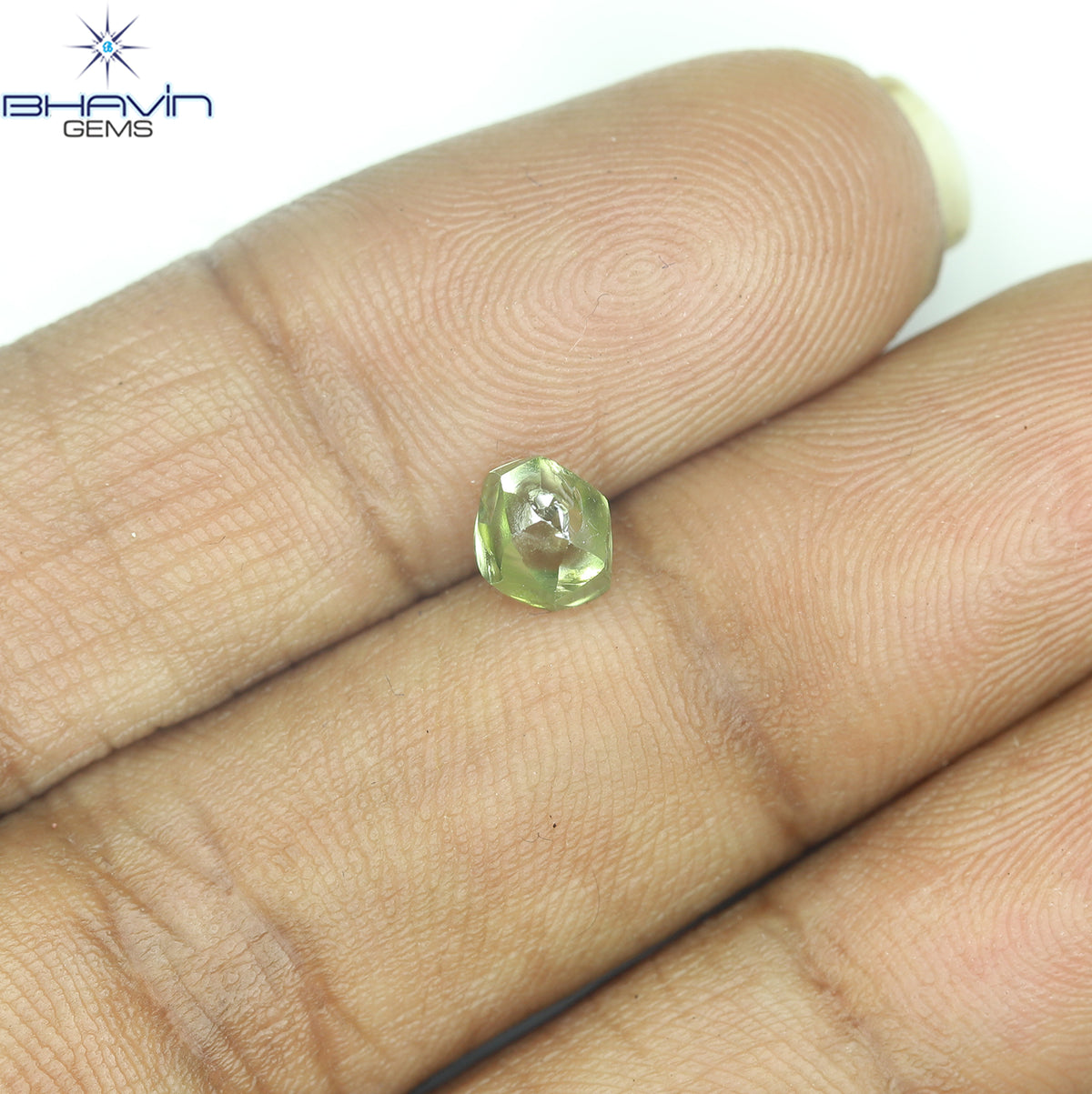 1.05 CT Natural Rough Diamond Enhanced Green Color Clarity VS (5.88 MM)