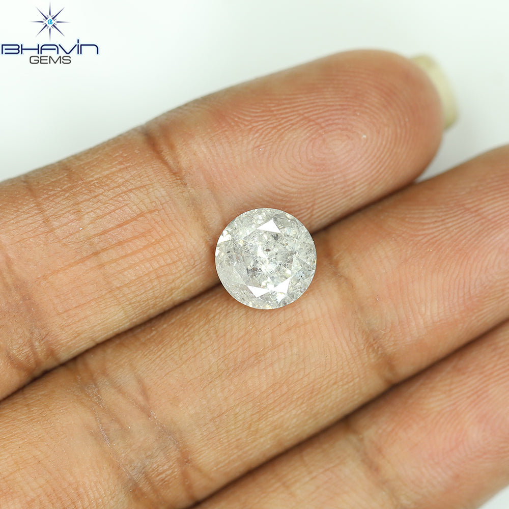 0.44 CT ラフシェイプ ナチュラル ダイヤモンド ブラック グレー (ソルト アンド パッパー) カラー I3 クラリティ (4.95 MM)