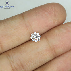 0.18 CT ラウンド ローズ カット シェイプ 天然ダイヤモンド ピンク色 I2 クラリティ (3.86 MM)