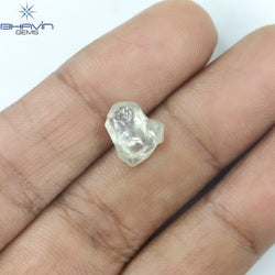 2.74 CT Rough Shape Natural Loose Diamond Yellow (M) Color SI1 Clarity (9.42 MM)