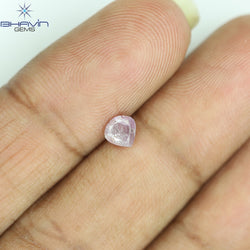 0.34 CT Heart Diamond Natural Pink Color I3 Clarity (4.44 MM)