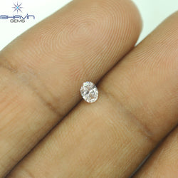 0.10 CT Oval Shape Natural Diamond Pink Color VS2 Clarity (3.45 MM)