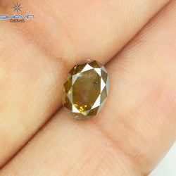 1.19 CT Oval Shape Natural Loose Diamond Orange Yellow Color I3 Clarity (7.20 MM)