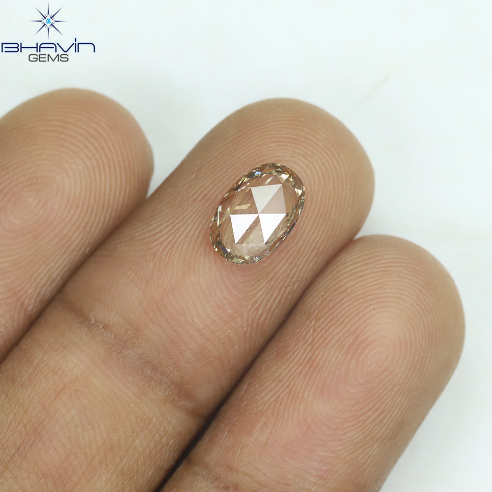 0.83 CT Oval Shape Natural Diamond Brown Color SI1 Clarity (7.92 MM)