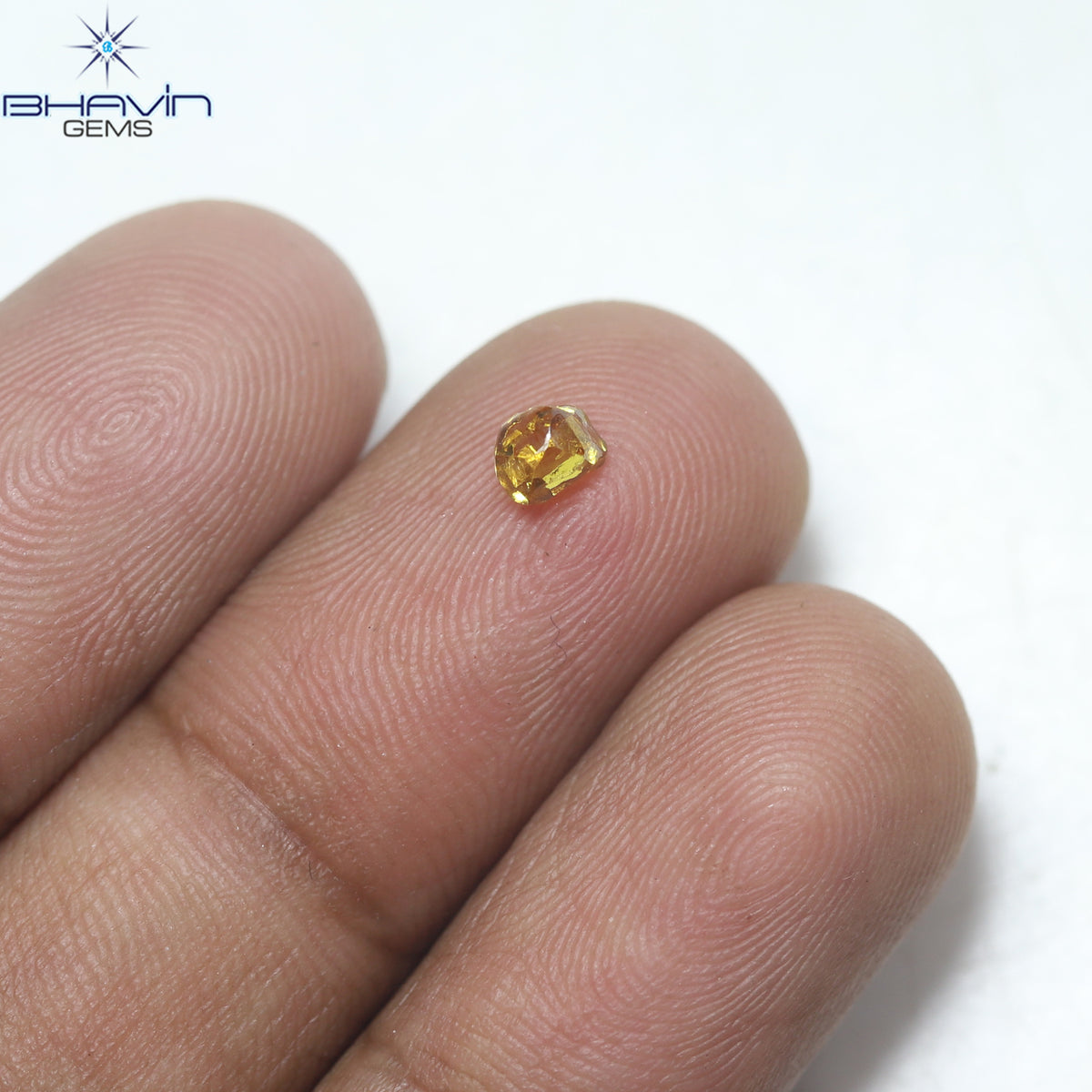 0.33 CT Rough Shape Natural Diamond Orange Color VS1 Clarity (3.96 MM)
