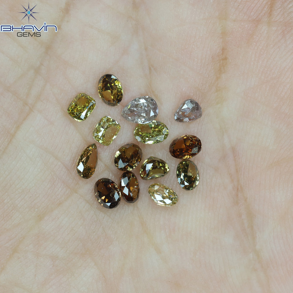 2.10 CT/14 Pcs Mix Shape Natural Diamond Mix Color SI1 Clarity (4.25 MM)