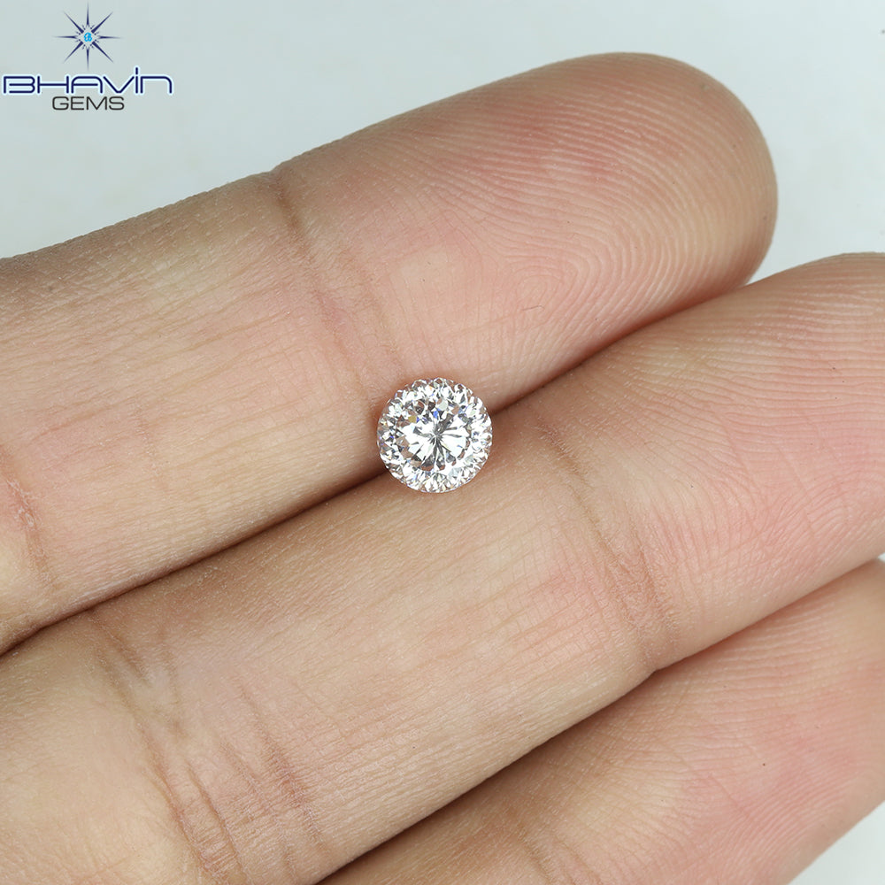 0.18 CT ラウンド ローズ カット シェイプ 天然ダイヤモンド ピンク色 I2 クラリティ (3.86 MM)