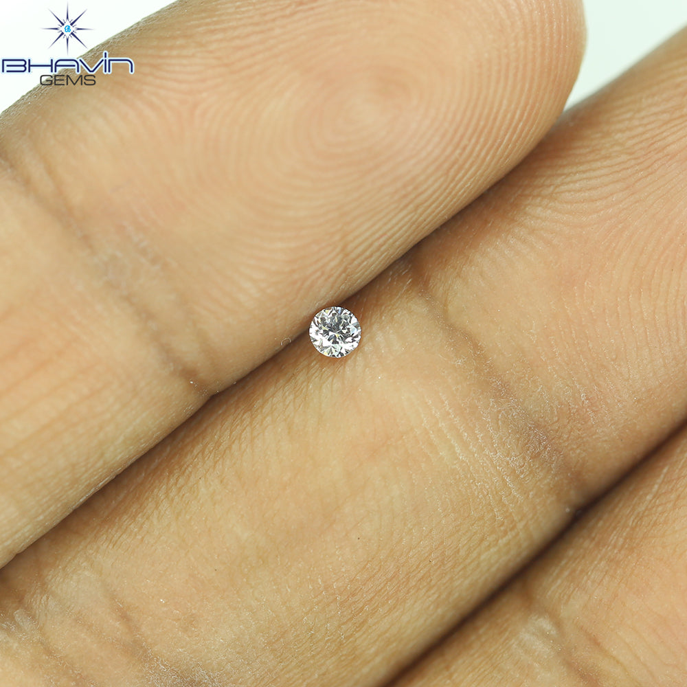 0.18 CT ラウンド ローズ カット シェイプ 天然ダイヤモンド ピンク色 I2 クラリティ (3.86 MM)
