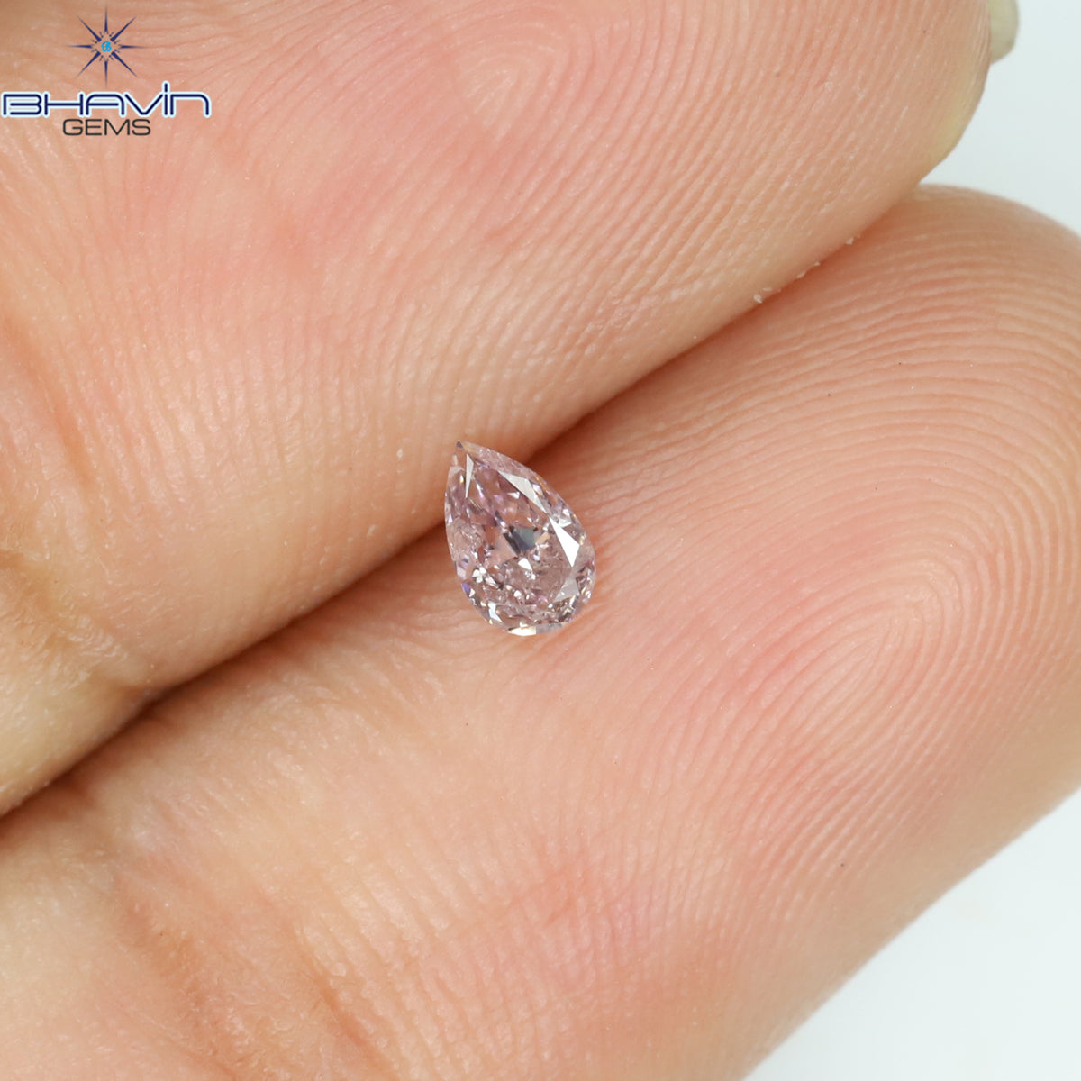 0.12 CT Natural Pear Diamond Intense Pink Color Clarity SI1 (4.10 MM)