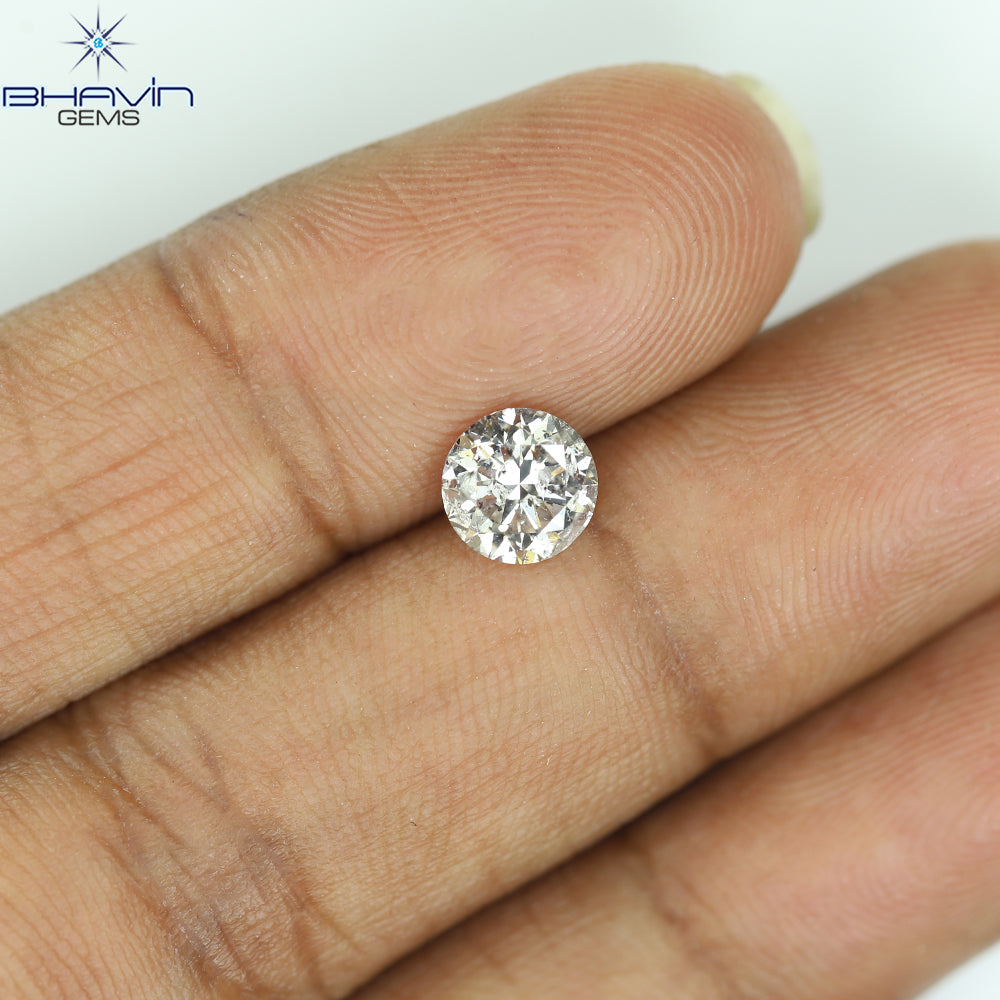 0.90 CT Round Shape Natural Diamond White Color I2 Clarity (6.07 MM)